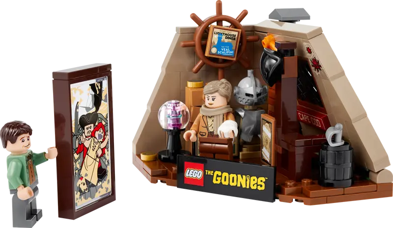 LEGO Goonies Set, Movie Fans, News, Hey You Guys, Family Fun,
Astoria Oregon, Pirate Ship, Minifigs
Truffle Shuffle, One Eyed Willy,
Boobie Traps, Bonus Set, Walsh's Attic