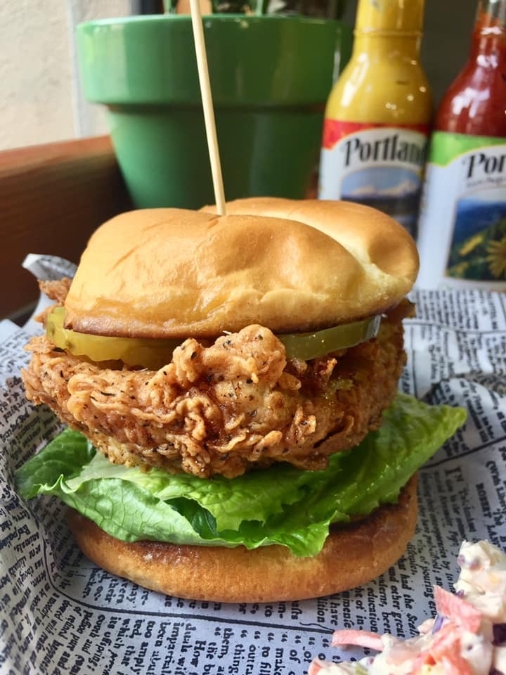 Chicken burger at the Mckenzie General Store