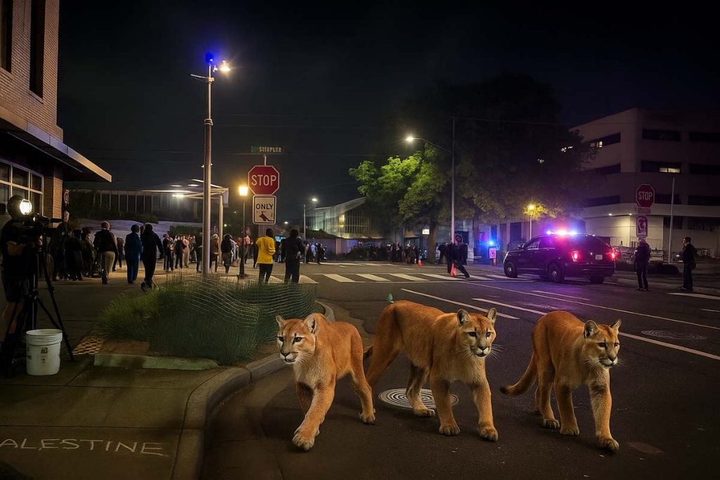 Cougars released at ICE building in Portland, Oregon