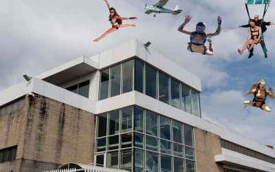 Portland Protesters Deploy “Operation Full Moon” as Naked Skydivers Descend on ICE Building
