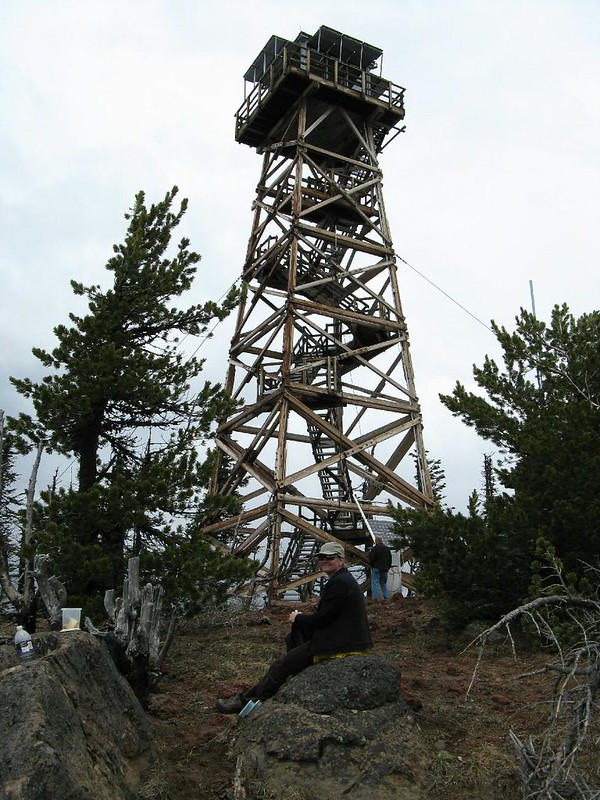A lookout tower at the top of Black Butte.