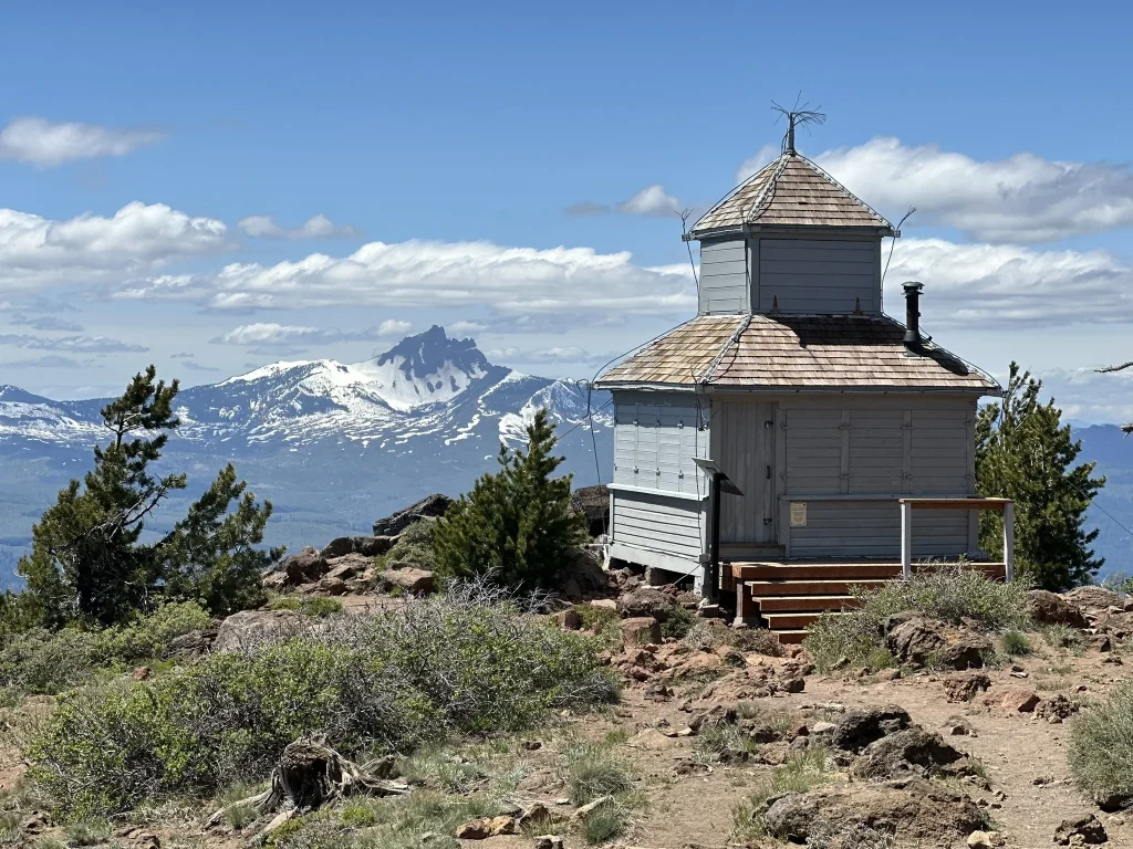 The old fire lookout at the top of Black Butte.