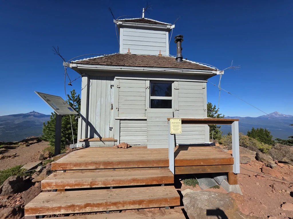 The old fire lookout at the top of Black Butte.