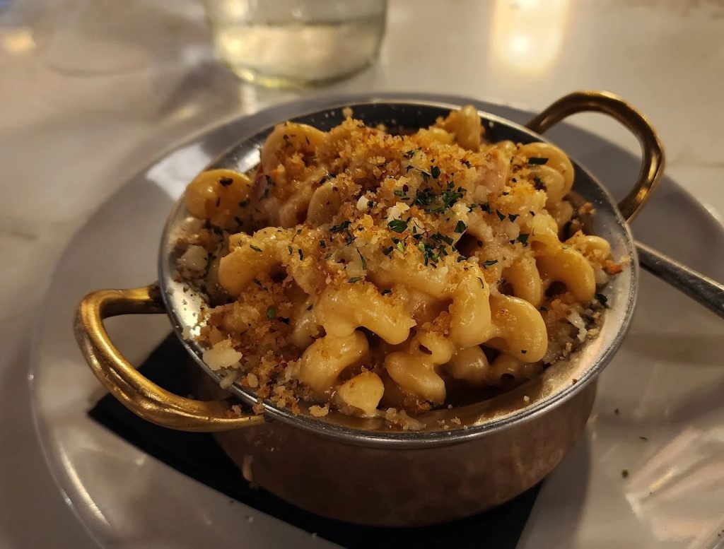 Delicious mac and cheese at Kennedy's Steakhouse