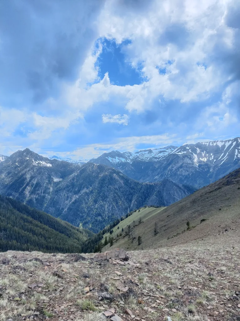 The views are stunning at the top of Mount Howard. Deep valleys and towering mountains can be seen.