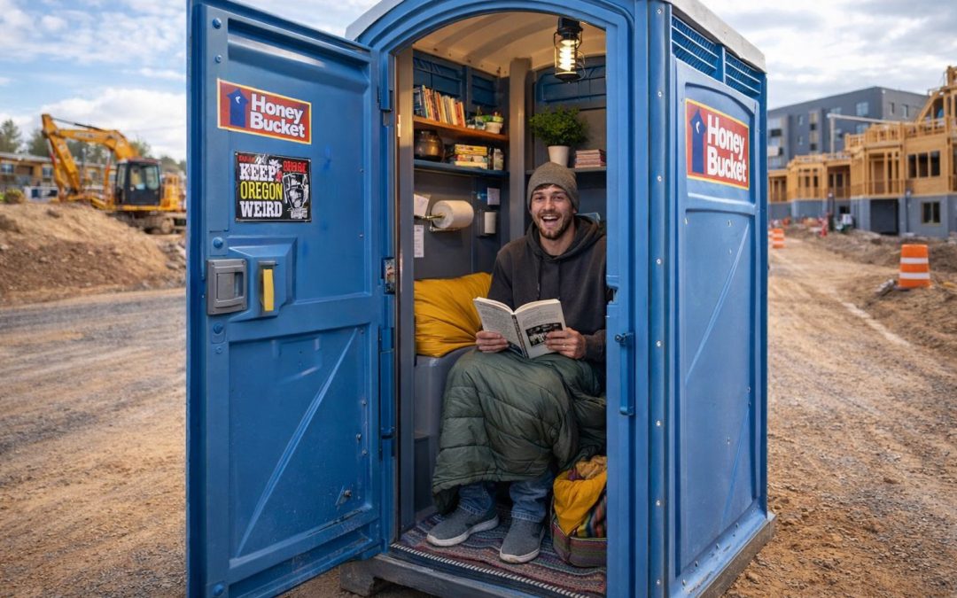 Corvallis Student Claims Living In A Construction Site Porta Potty Is “Cheaper Than Rent”