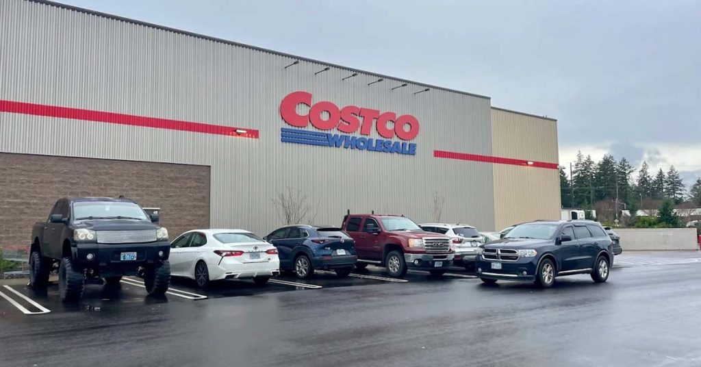 Costco parking lot in Salem, Oregon