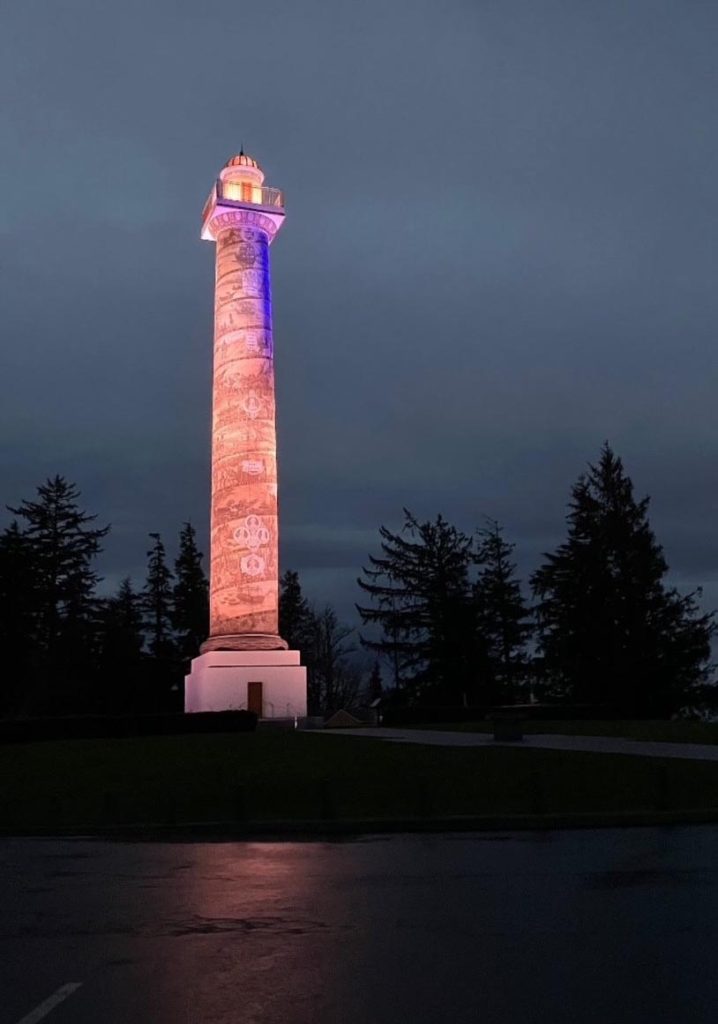 Astoria Column at night