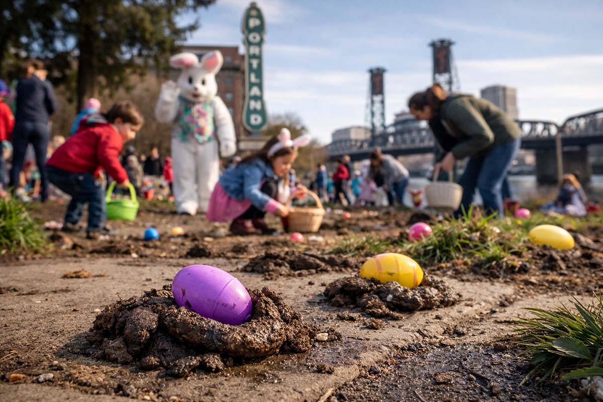 sidewalk_poop_Easter_pdx Sidewalk poop easter egg hunt in Portland, Oregon