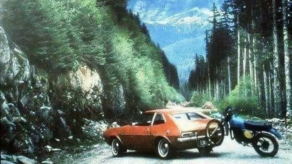 Mt. St. Helens Eruption, Viral Photo, Famous Images, True Stories, May 18 1980, Original Photograph, Not AI, Survivor Stories, Pacific Northwest Legends, PNW, Washington State, Red Ford Pinto, Dirt Bike, Ash Cloud, Volcano Car, Richard Dick Lasher
