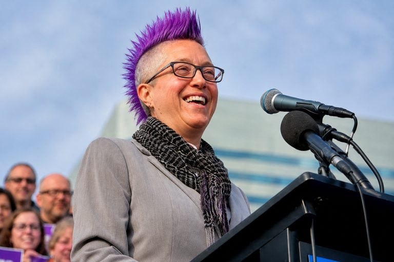 Gov. Tina Kotek Debuts Bold New Purple Mohawk