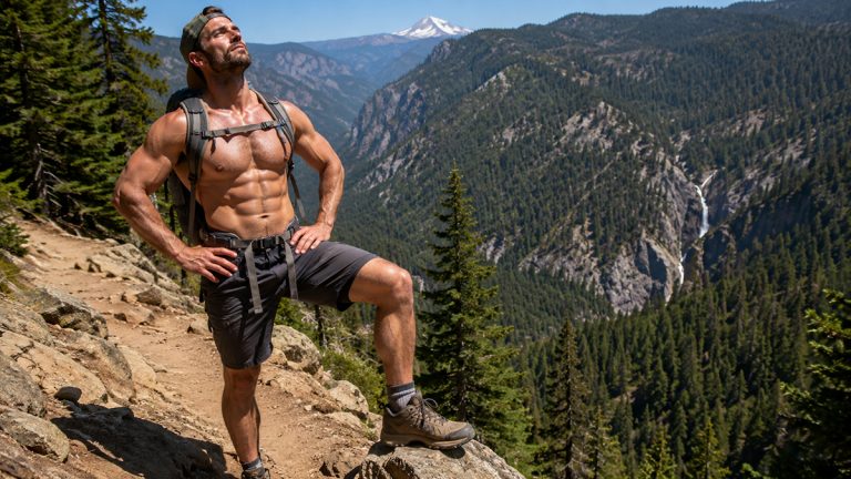 Shirtless Hiker Holds Glorious Pose For Five Minutes So Nobody Mistakes The Majestic Mountain For The Main Attraction