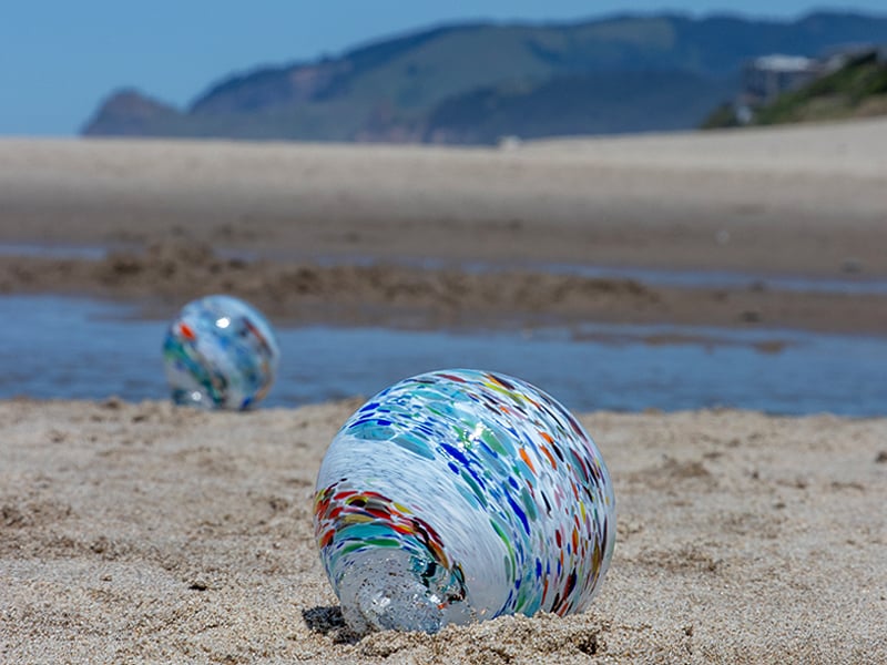 Handblown glass float from Lincoln City’s Finders Keepers tradition