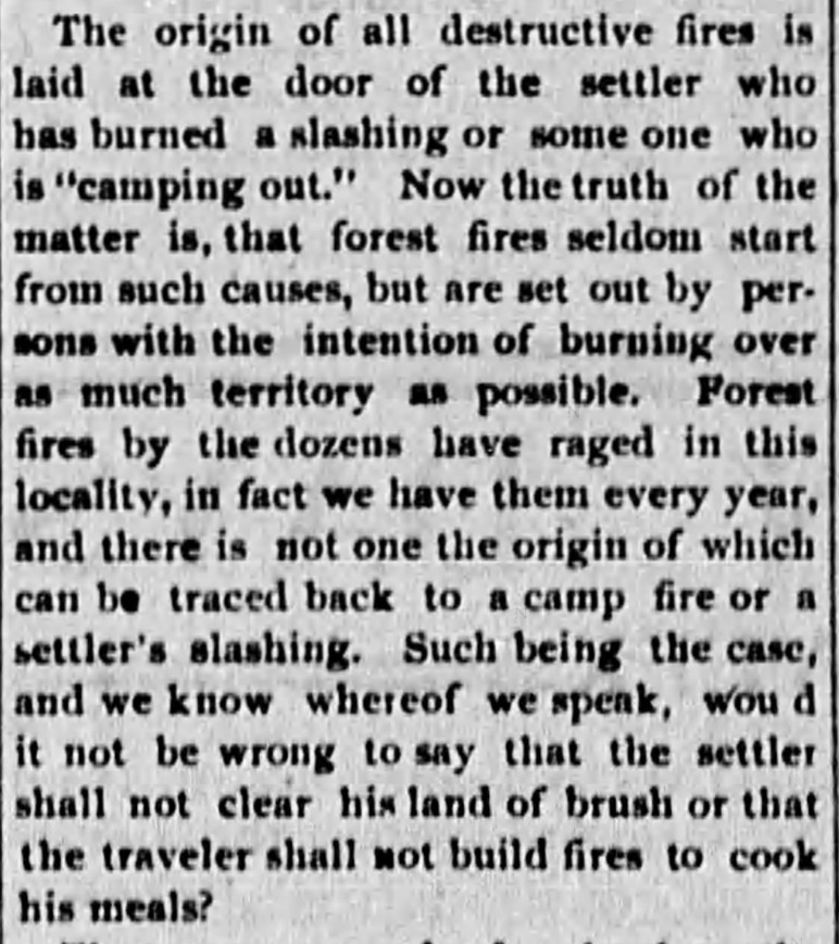 Oregon History, Wildfires, Debate, Old Newspaper Article, 1903, Hazel Dell, Oakridge, Upper Willamette, Arson, Senate Bill 50, Booth-Kelley, Forest Management, Eugene Guard, Tillamook Burn, Old Trails Fire