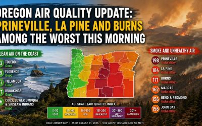Oregon Air Quality Update: Prineville, La Pine and Burns Among the Worst This Morning