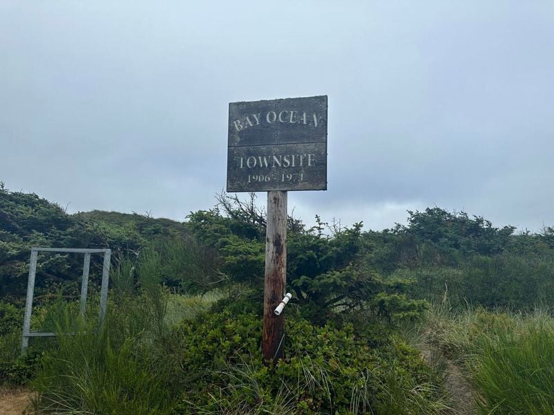 Bayocean Townsite marker on the Oregon Coast