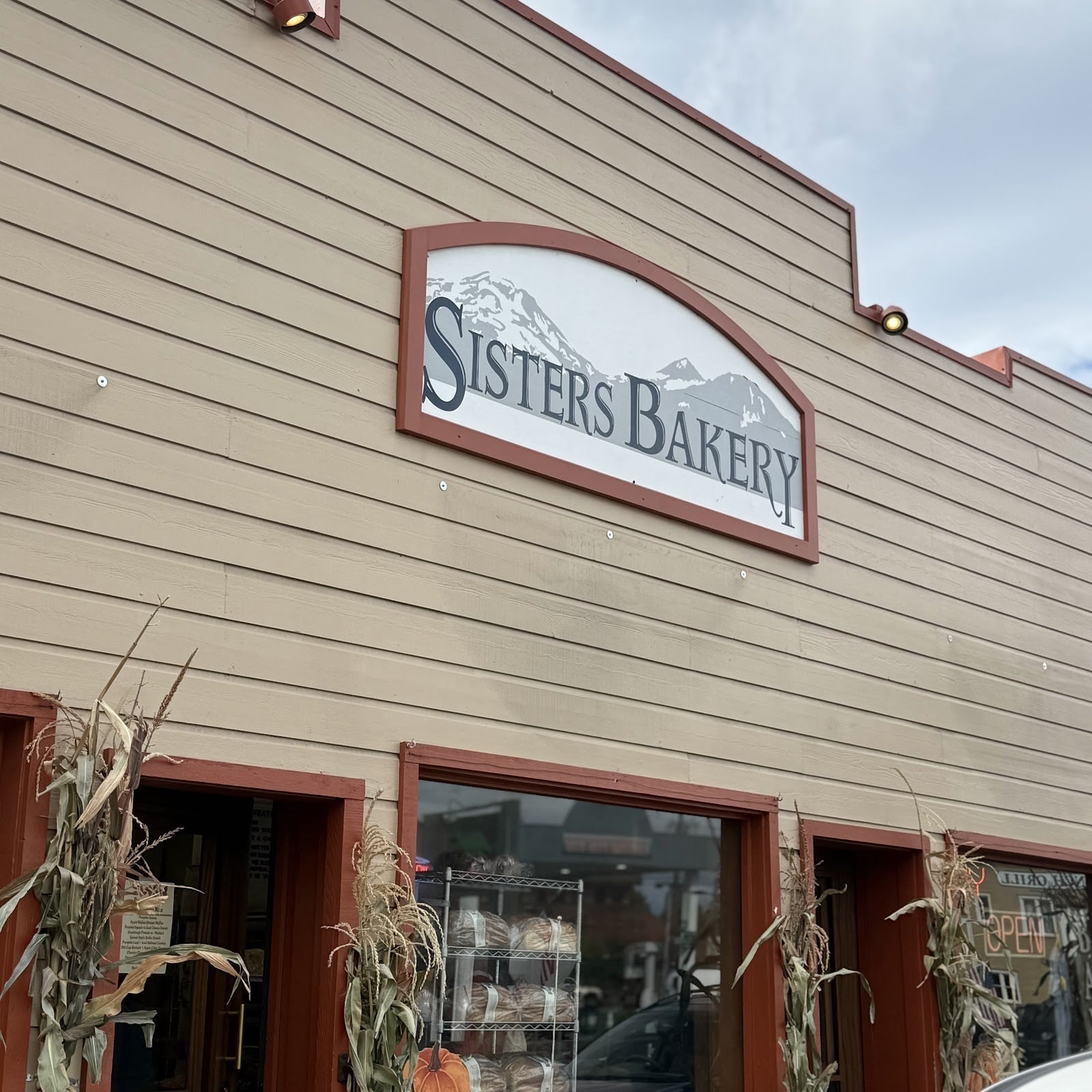 Sisters Bakery decorated for autumn in an October 2025 visitor photograph.