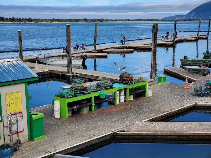 Crab rings and rental boats beside the crabbing docks on Nehalem Bay