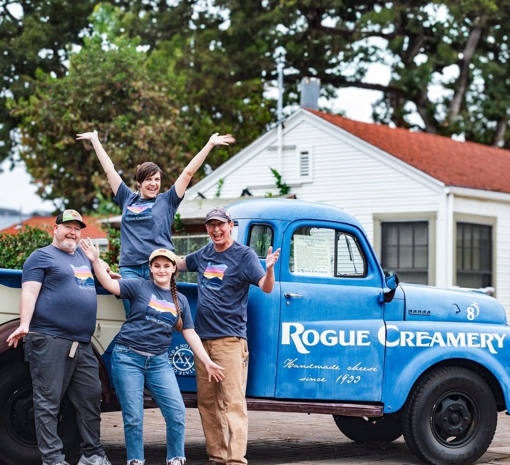 Rogue Creamery, Central Point Oregon, Rogue Blue Cheese, Best in the World, Gold Winner, International Competition, Where to Buy, Support Local, Made Right Here, Pear Brandy Soaked, Wrapped in Grape Leaves, Organic, Food Lovers, World Cheese Awards